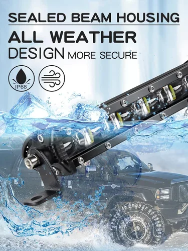 Miniatura 7 de Barra de luz LED MAYELLO de 17.8 cm, fila única, luz de trabajo, haz de conducción de 6D, luz antiniebla delgada para todoterreno, 12V, para camión