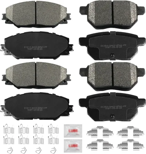 Juego de pastillas de freno de disco delanteras y traseras de cerámica con repuesto de hardware para Toyta Matrix 2009-2011 2013 2017-2018 Corolla