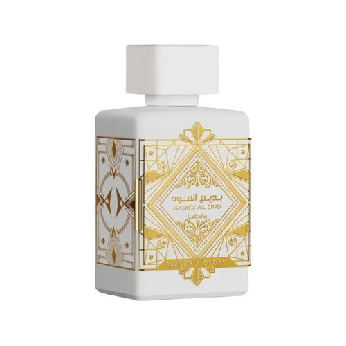 Lattafa Bade'e Al Oud Honor & Glory - Fragancia duradera de Eau de Parfum con notas frutales, vainilla, picante suave y madera para unisex, 3.40