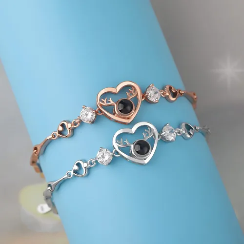 Miniatura 27 de Godchoices Pulsera de fotos personalizada, pulsera de proyección de fotos con imagen en el interior, collar con texto en inglés "I Love You