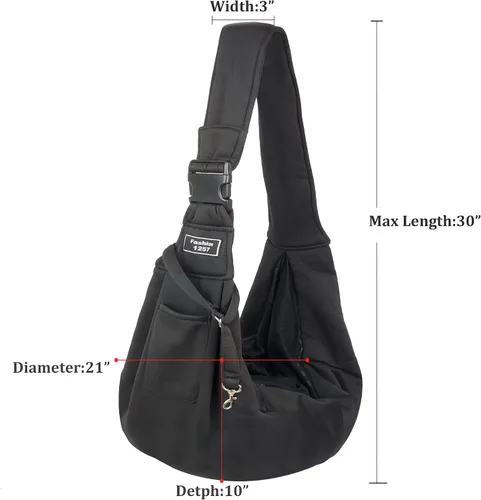 Miniatura 7 de Cabestrillo reversible para mascotas pequeñas, perros y gatos, envoltura de hasta 12 libras, manos libres, para cachorros, para exteriores, Negro
