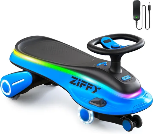Coche eléctrico con luz JOVA ZIFFY 45W 5.5A con pedal, batería recargable, coche oscilante 2 en 1, juguete de paseo de 2 velocidades, antivuelco,