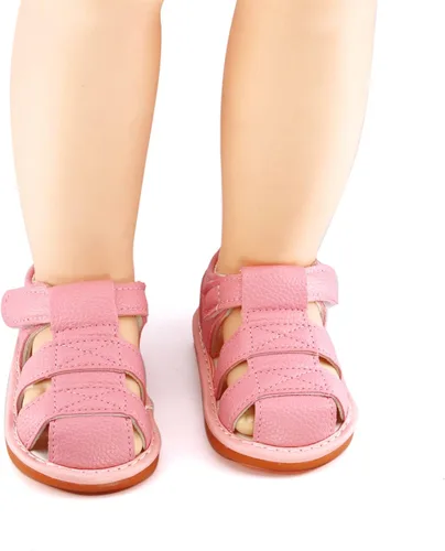 Miniatura 2 de SOFMUO Sandalias chirriantes antideslizantes con suela de goma suave y puntera cerrada, zapatos de verano al aire libre para niños pequeños
