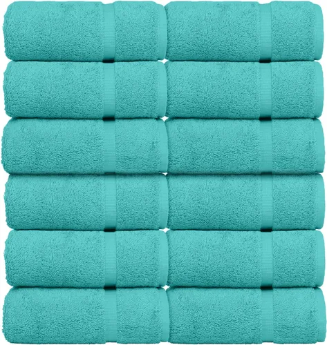 Miniatura 14 de Luxury Hotel & Spa Collection - Toalla ecológica de 100% algodón turco de 27 x 54 pulgadas (27 x 54 onzas), de secado rápido, para baño, borde