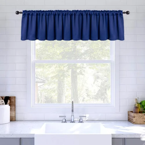 Miniatura 19 de MIULEE Cenefa opaca con bolsillo para cortinero, con aislamiento térmico, cortina corta para ventana pequeña y dormitorio, 42 x 18 pulgadas, 1 Beige