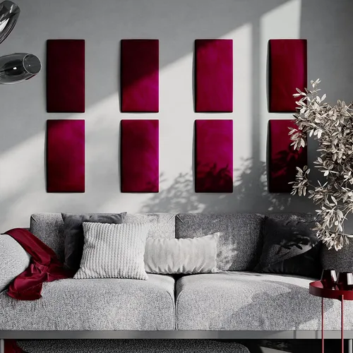 Miniatura 50 de Paneles de arte acústicos decorativos de terciopelo suave para pared, azulejos absorbentes e insonorizantes ecoamortiguadores, tablones suaves Blanco