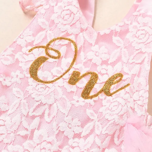 Miniatura 6 de CIYCUIT Traje de bebé niña para primer cumpleaños de tul de encaje vestido tutú de princesa ropa de fotografía para primer cumpleaños