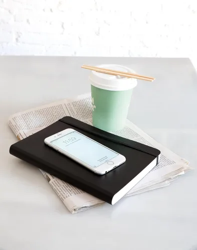 Miniatura 9 de Basicos MR 10420 - Cuaderno A6 de piel flexible con 300 páginas con cuadrícula con índice - Viene con goma - Negro
