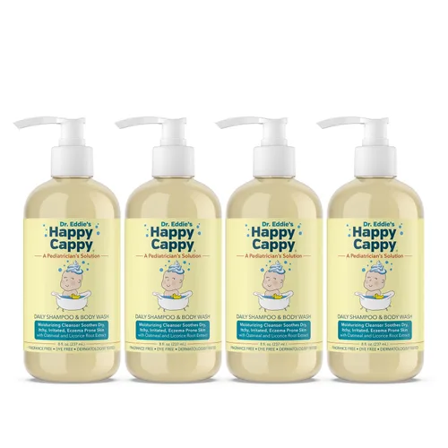 Happy Cappy Champú y Jabón Corporal para Bebé - Jabón Corporal para Eczema para Niños y Pequeños, Ayuda con la Sequedad, Reduce la Comezón y el