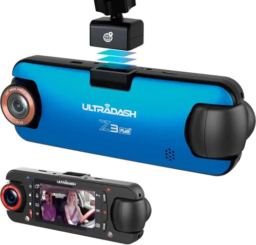 UltraDash Z3+ Commercial Edition - Cámara de tablero de doble lente para viaje compartido, taxi, camión, ambulancia, policía, conductores