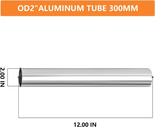 Miniatura 2 de GASHER 1 pieza de tubo recto de aleación de aluminio para tubo interenfriador, tubo de admisión de aire, OD de 2 pulgadas (51 mm), longitud de 12