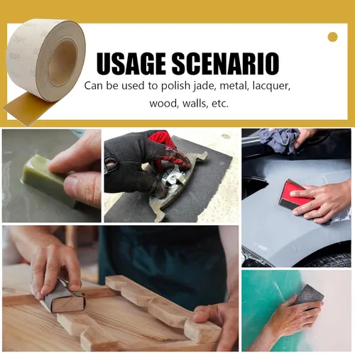 Miniatura 7 de Rollo de papel de lija de grano 120 con gancho y bucle, 2-3/4 pulgadas x 20 yardas de óxido de aluminio con respaldo de gancho y bucle, paño