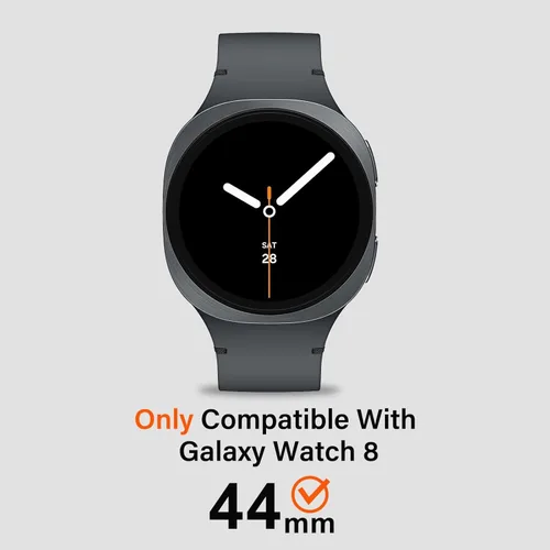 Miniatura 5 de Metal Cover Compatible with Samsung Galaxy Watch 8 Case 44mm, 2 in 1 Protective Rugged Bumper with Back Frame for Galaxy Watch 8 44mm (Black/Orange)