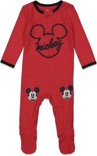 Miniatura 2 de Disney Mickey Mouse - Paquete de 2 overoles con cremallera para dormir y jugar para bebés