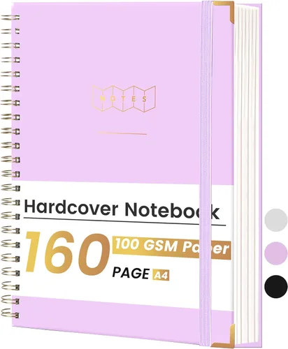 Miniatura 10 de Yoment Cuaderno de espiral de 8.5 x 11 pulgadas, cuadernos de tapa dura A4 para el trabajo, cuaderno con rayas universitarias, diario, cuadernos