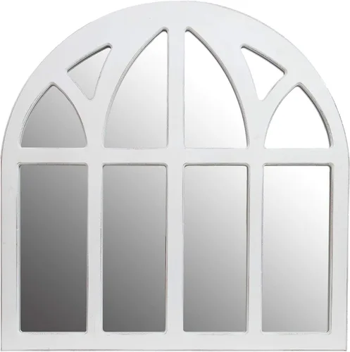 Patton Wall Decor - Espejo de pared de 28 pulgadas, color blanco envejecido con catedral, color blanco