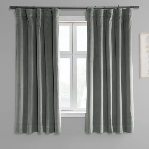 Miniatura 75 de HPD Half Price Drapes Cortinas Opacas Térmicas de Terciopelo Signature para Sala de Estar de 63 Pulgadas de Largo (1 Panel) con Bolsillo para Barra