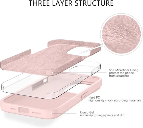 Miniatura 328 de GUAGUA Funda compatible con iPhone 17 Pro Max de 6.9 pulgadas, silicona líquida, goma de gel suave, delgada, forro de microfibra delgada