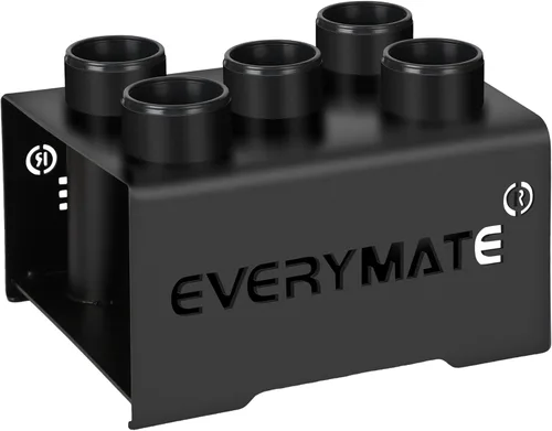 Miniatura 8 de EVERYMATE Vertical Barbell Rack - Heavy-Duty Steel Organizer, Barbell Holder Floor Stand, Fits 2" Olympic Bars with Scratch-Resistant Inserts, B