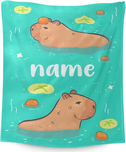 Miniatura 14 de Mantas para niños personalizadas con nombre, mantas pequeñas de 50 x 40 pulgadas para niños, niños y niñas, forro polar de franela suave y mullida