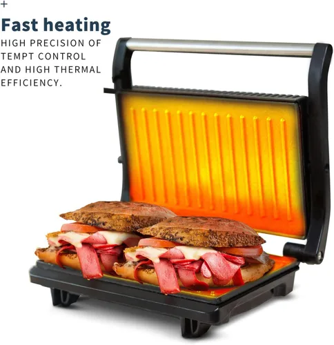 Miniatura 8 de Aigostar Panini Press Grill Sandwichera y hervidor eléctrico pequeño 1L 1100W