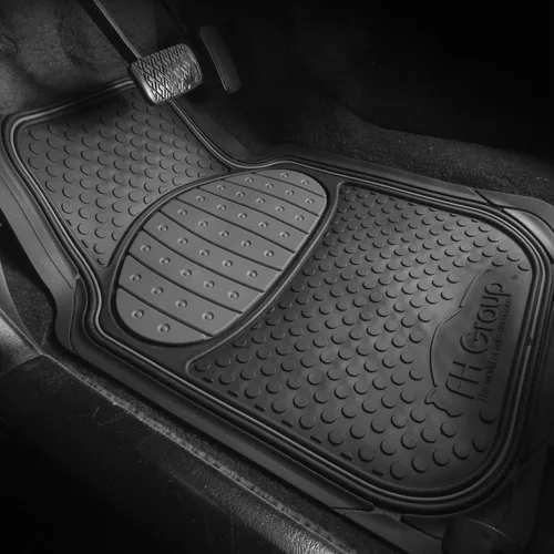 Miniatura 2 de FH Group Alfombrillas para auto - Alfombrillas de goma resistentes para autos, juego completo universal, alfombrillas automotrices recortables, Gris