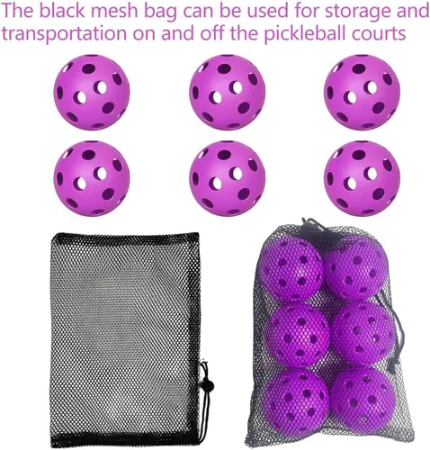 Miniatura 7 de Paquete de 6 pelotas de pickleball deportivas para exteriores - 40 pelotas de pickleball - Bolas de pickleball de EE. UU. aprobadas por USAPA