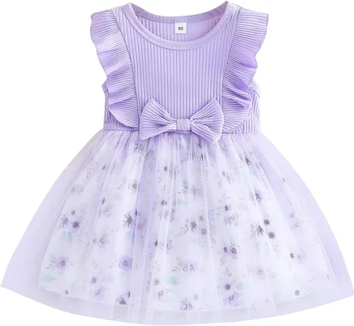 Toddler Baby Girl Summer Outfit Seaside Skirt Sundress Summer Floral Dress Tulle Dress