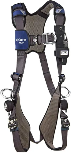 DBI-SALA ExoFit NEX Gris Medium Chaleco Estilo Hombre, Espalda, Pierna Acolchado Cuerpo Arnés - Correas de Poliéster - 840779-00804 [El precio es