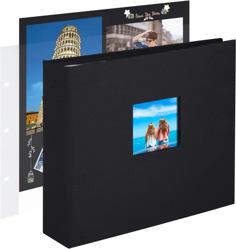 Miniatura 28 de 1DOT2 Álbum de fotos de scrapbook DIY grande de 12 x 12 pulgadas con 3 anillos, diario con 30 fundas de plástico, 60 páginas y cubierta de papel