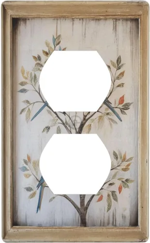 BirdArt - Cubierta decorativa para interruptor de luz de 1 cuadrilla, placa de pared dúplex individual, placa frontal eléctrica para decoración del