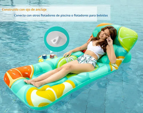 Miniatura 7 de Jasonwell Flotador Inflable de Piscina para Adultos - Flotadores de Piscina Sillón Flotante Balsa de Silla Flotante con Respaldo Ajustable