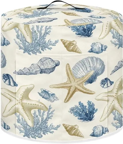 Miniatura 15 de Suobstales Cubierta para aparato con estampado de estrellas de mar de playa, cubierta antipolvo, funda portátil para olla a presión con bolsillo