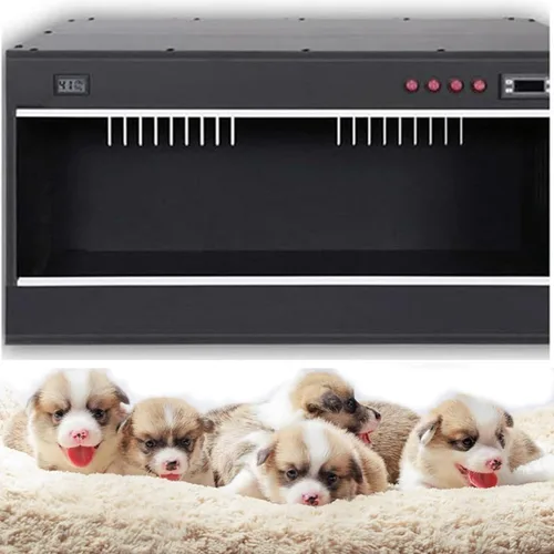 Incubadora de cachorros con calefacción, caja de incubadora de mascotas para perro, criador grande, incubadora de gatos para cachorros, temperatura