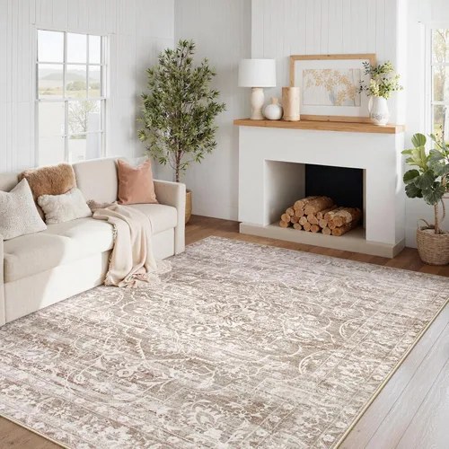 Miniatura 12 de Alfombra de pasillo Lahome 2.5x10, alfombras lavables para la cocina ultradelgadas, antideslizantes, estampado bohemio neutral, alfombra larga