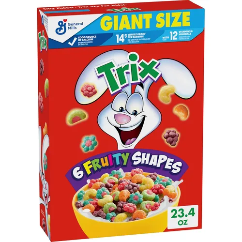 Miniatura 16 de Trix Cereal de desayuno afrutado, 6 formas afrutadas, grano entero, tamaño familiar, 16.1 onzas
