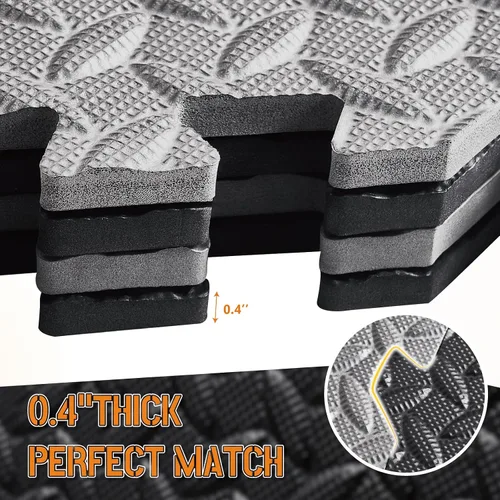 Miniatura 3 de GWT Baldosas para Suelo de Gimnasio en Casa, Alfombrilla de Ejercicio de Rompecabezas Entrelazadas de EVA para Equipo de Entrenamiento, Protección