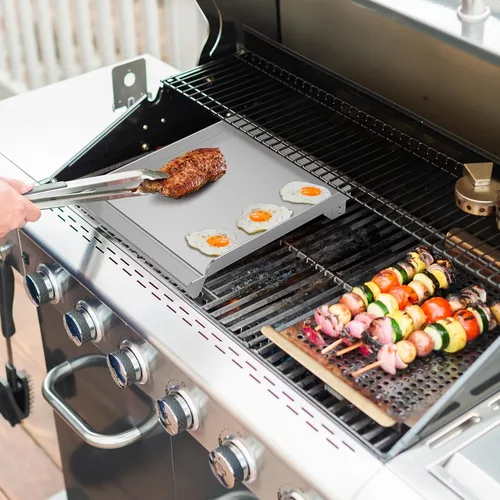 Miniatura 7 de Stanbroil Plancha de acero inoxidable para quemador lateral de parrilla de gas, parrilla universal para la mayoría de quemadores laterales