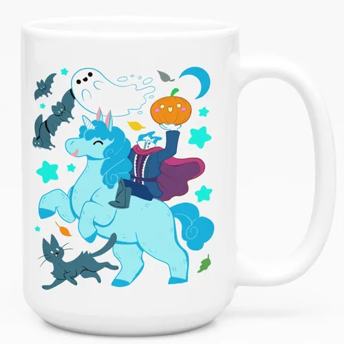 Miniatura 27 de LookHUMAN Taza de Café de Halloween – Halloween Is Meowgical Tazas, Taza de Café Espeluznante Idea de Regalos de Taza, 15 Onzas 10-Blanco