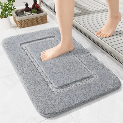 Miniatura 16 de LOCHAS Alfombras de baño, alfombra larga de baño de 24" x 60", alfombra antideslizante lavable para baño, alfombra suave y gruesa absorbente