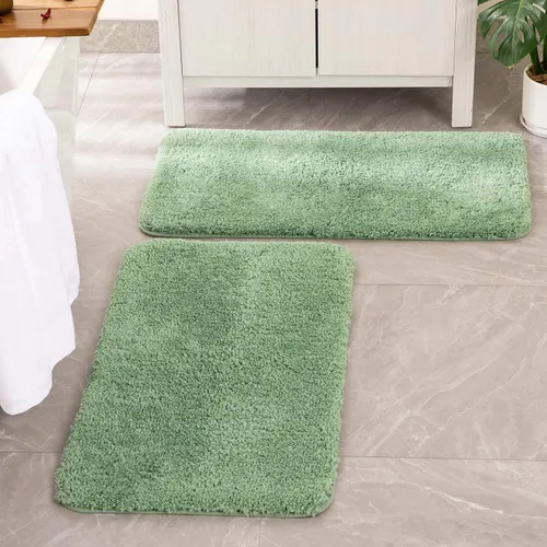 Miniatura 60 de MIULEE Juego de 2 alfombras de baño antideslizantes peludas extra gruesas y suaves, alfombrillas de baño de microfibra suave absorbente de agua