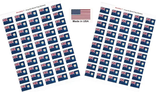 Miniatura 298 de 100 calcomanías de la bandera de Alaska; 1.5" x 1" hechas en Estados Unidos, calcomanías autoadhesivas de la bandera del estado para álbumes
