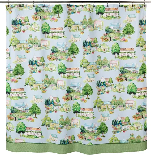 Miniatura 24 de Maison d' Hermine Cortina de ducha 100% algodón, un panel, 70 x 72 pulgadas, cortinas de ducha de tela lavable para baño, fácil de colgar con 12