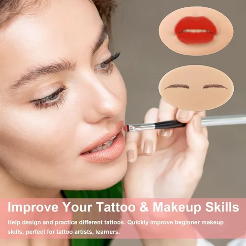 Miniatura 5 de Tattoo Fake Lips 3Pcs Tattoos Practice Lips 5D Silicone Lip for Makeup Practices Realistic Tattooss Practicess Skins Training Microblading Practics
