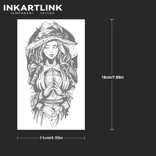 Miniatura 3 de INKARTLINK Tattoo Tech, 2 hojas de tatuaje semipermanente mediano, tatuajes temporales de diseño artístico para adultos, dura 1-2 semanas