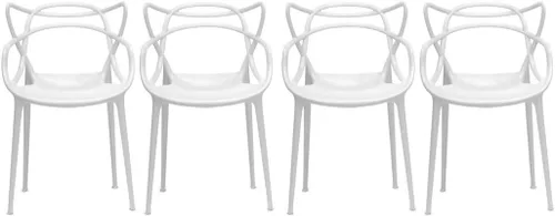 Miniatura 14 de 2xhome Silla de comedor moderna Silla auxiliar apilable para interiores o exteriores Plástico resistente a la intemperie para cocina, patio