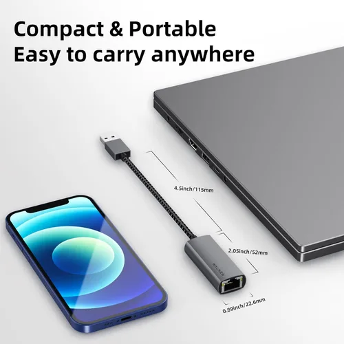 Miniatura 5 de Adaptador Ethernet USB 3.0, WALNEW 1000 Mbps Gigabit USB a Ethernet LAN adaptador de red, convertidor de cable USB macho a RJ45 hembra para MacBook