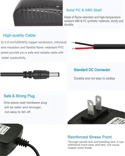 Miniatura 5 de Adaptador de pared de 12.6V 2A AC/DC 100-240 AC a DC Adaptador de fuente de alimentación de 12.6 voltios Transformador Cargador Hoverboard de 0.098