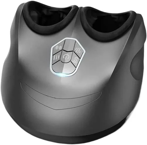 TOEWOE Máquina masajeadora de pies con calor, masaje de tejido profundo, alivio del dolor, vibración y compresión, mejora la circulación sanguínea,