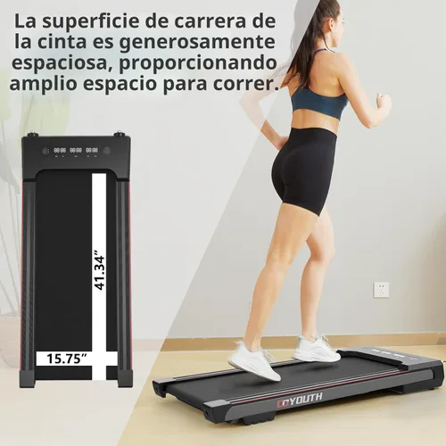 Miniatura 4 de GOYOUTH Caminadora eléctrica 2 en 1 para debajo del escritorio, máquina de ejercicio motorizada con altavoz inalámbrico, control remoto y pantalla